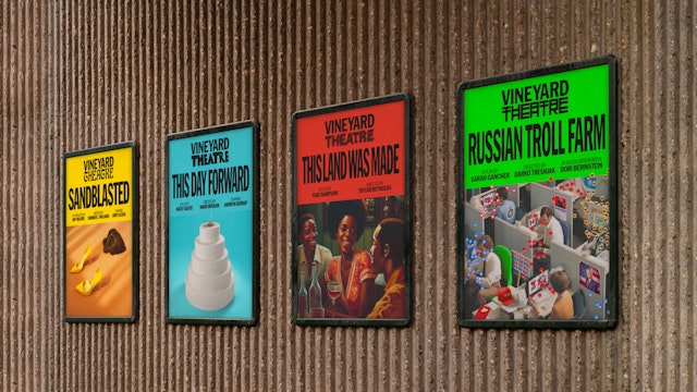 “Vineyard” remains the same across the identity, while “Theatre” is switched out to represent different shows.