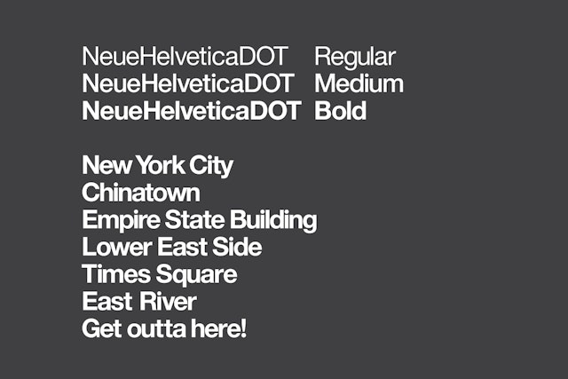 A customized version of Helvetica was created for the program.